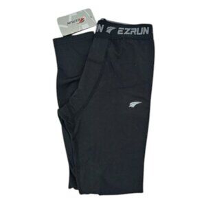 EZRUN Youth Large L Leggings Thermal Base Layer Sports Soccer Tights black